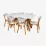 Set de mobilă Eva Raffles Rectangular White/Bella beech + 6 Cameroon White/Bella beech