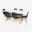 Set de mobilă Eva Raffles Rectangular White/Bella beech + 6 LC-021 Black