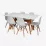 Set de mobilă Eva Raffles Rectangular White/Bella beech + 6 LC-021 White