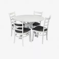 Set de mobilă Eva Raffles Round White + 4 COCO White/NV-10WP Grey