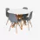 Set de mobilă Eva Raffles Round White/Bella beech + 4 LC-021 Grey
