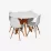 Set de mobilă Eva Raffles Round White/Bella beech + 4 LC-021 White