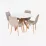 Set de mobilă Eva Raffles Round White/Bella beech + 4 XR-154Wo Light beige 8