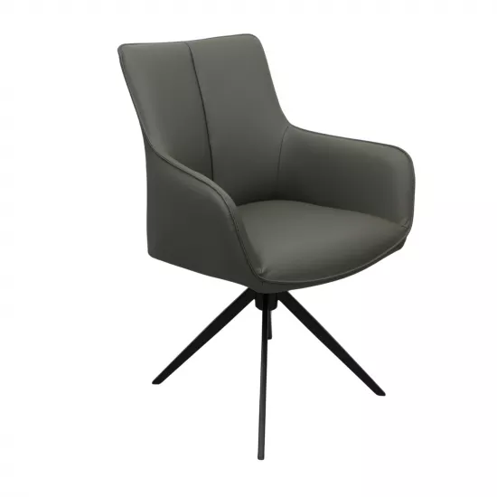 Scaun Decoprim Queen cu mecanism rotativ, Piele Grey