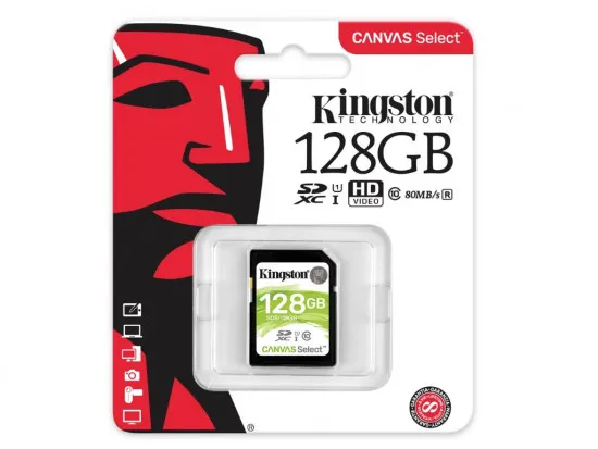 Карта памяти SD 128 ГБ Kingston Canvas Select (SDS/128GB)