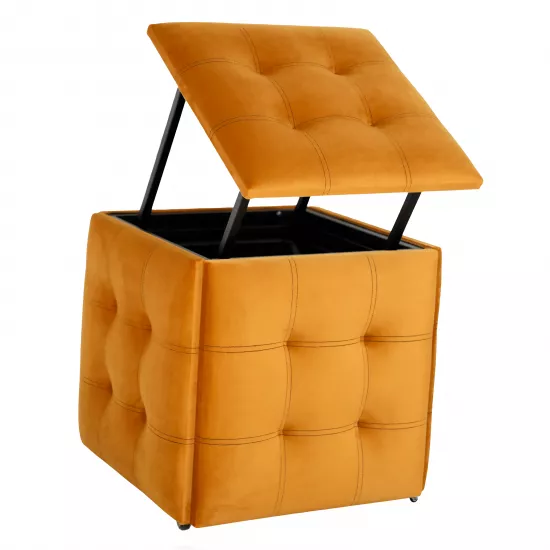 Bancheta Nex Home Cub Transformer 5 scaune in 1, N39 Galben mustar