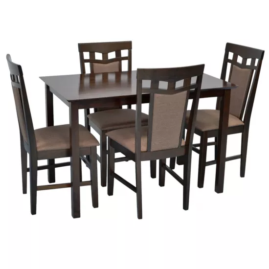 Set de mobilă Eva Gloria Chocolate + 4 Deepa R Chocolate/Ekea12 Dark Brown