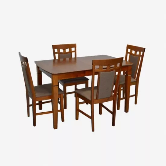 Set de mobilÄ? Eva HV-27V Burnish oak + 4 Deepa R Burnish oak/Ekea12 Dark Brown