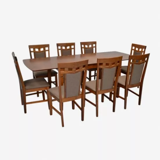 Set de mobilÄ? Eva HV-27V Burnish oak + 8 Deepa R Burnish oak/Ekea12 Dark Brown