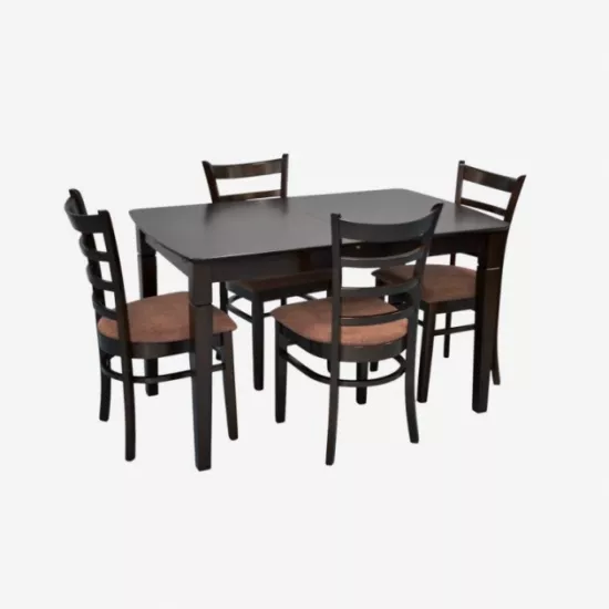 Set de mobilă Eva HV-27V Chocolate + 4 COCO Chocolate/F-789 Brown