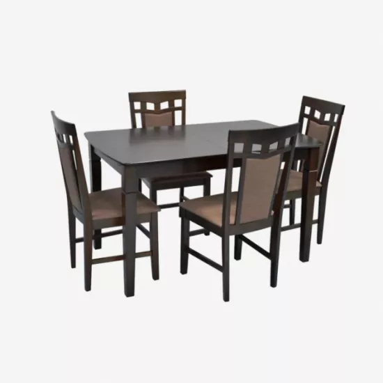 Set de mobilă Eva HV-27V Chocolate + 4 Deepa R Chocolate/Ekea12 Dark Brown