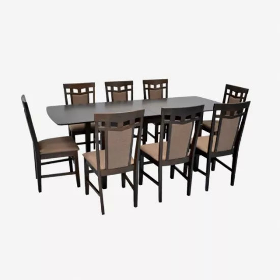 Set de mobilă Eva HV-27V Chocolate + 8 Deepa R Chocolate/Ekea12 Dark Brown