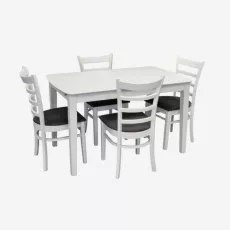 Set de mobilă Eva HV-27V White + 4 COCO White/NV-10WP Grey