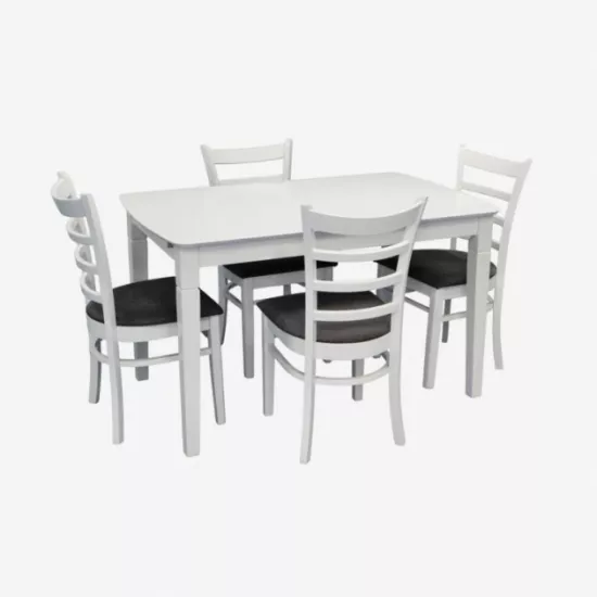 Set de mobilă Eva HV-27V White + 4 COCO White/NV-10WP Grey
