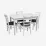 Set de mobilă Eva HV-27V White + 4 COCO White/NV-10WP Grey