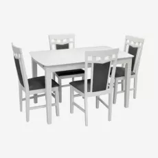 Set de mobilă Eva HV-27V White + 4 Deepa R White/NV-10WP Grey