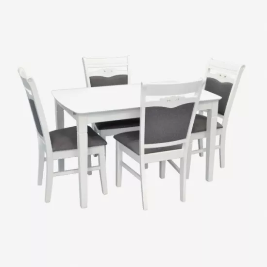 Set de mobilă Eva HV-27V White + 4 HV 3167 White/NV-10WP Grey