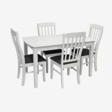 Set de mobilă Eva HV-27V White + 4 Wenyi White/NV-10WP Grey