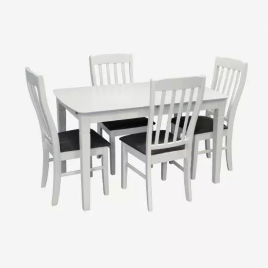 Set de mobilă Eva HV-27V White + 4 Wenyi White/NV-10WP Grey