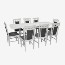 Set de mobilă Eva HV-27V White + 8 Deepa R White/NV-10WP Grey
