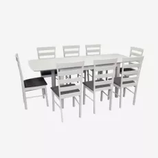 Set de mobilă Eva HV-27V White + 8 GLORIA White/NV-10WP Grey