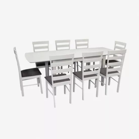 Set de mobilă Eva HV-27V White + 8 GLORIA White/NV-10WP Grey