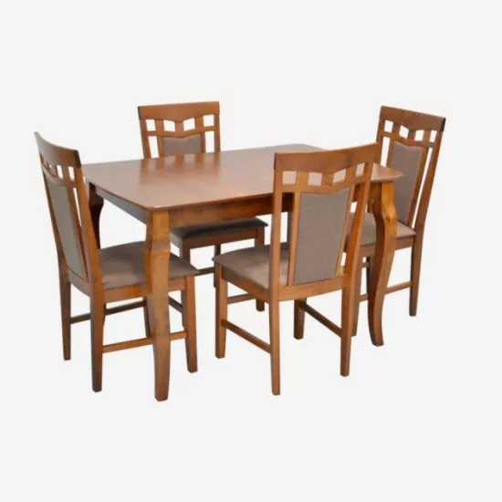 Set de mobilă Eva HV-29V Burnish + 4 Deepa R Burnish/Ekea12 Dark Brown