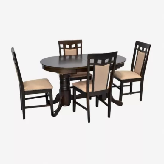 Set de mobilă Eva HV-31N Chocolate + 4 Deepa R Chocolate/NV-3WP