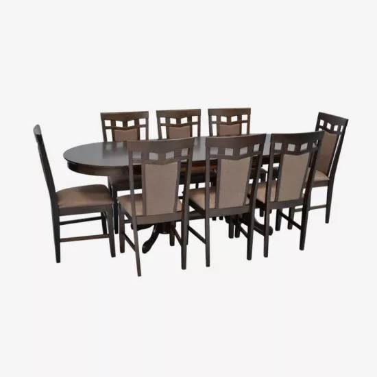 Set de mobilă Eva HV-31N Chocolate + 8 Deepa R Chocolate/Ekea12 Dark Brown