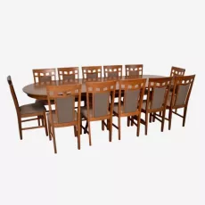 Набор мебели Eva HV-33V Burnish oak + 12 Deepa R Burnish oak/Ekea12 Dark Brown
