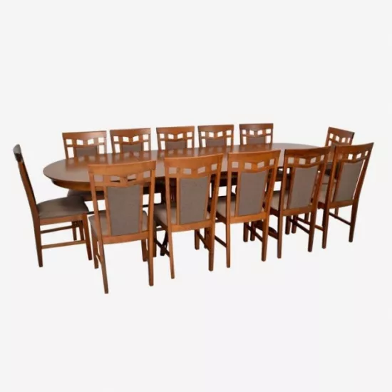 Набор мебели Eva HV-33V Burnish oak + 12 Deepa R Burnish oak/Ekea12 Dark Brown
