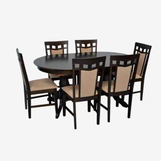 Set de mobilă Eva HV-33V Chocolate + 6 Deepa R Chocolate/NV-3WP