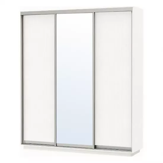 Шкаф-купе Garant Standart, 190x220x60 cm, 2 дв ДСП + 1 дв зеркало, Белый Диамант