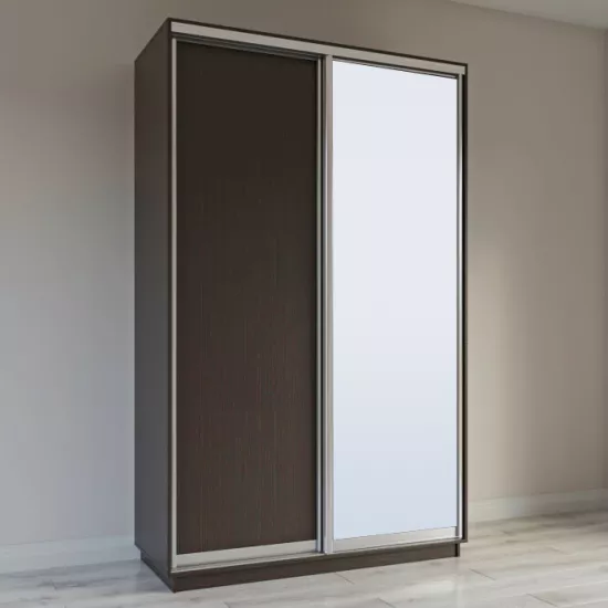 Шкаф-купе Garant Standart, 140x220x60 cm, 1 дв ДСП + 1 дв зеркало, Венге