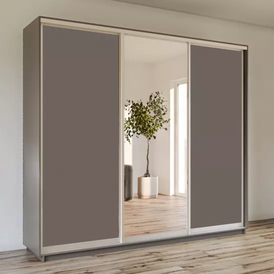 Dulap glisant Garant Standart, 190x220x60 cm, 1 oglindă + 2 PAL, Grafit