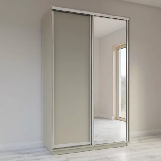 Dulap glisant Garant Standart, 150x220x60 cm, 1 PAL + 1 oglindă, Satin