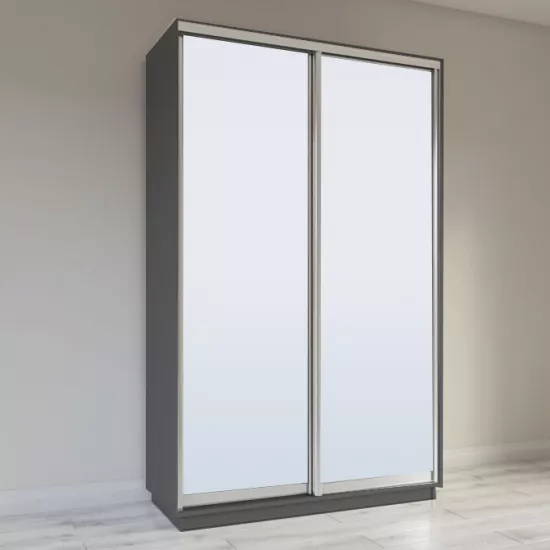 Dulap glisant Garant Standart, 140x240x60 cm, 2 oglinzi, Grafit