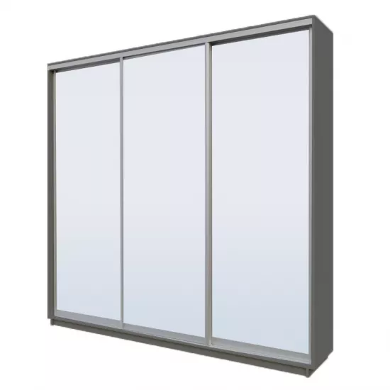 Dulap glisant Garant Standart, 200x240x60 cm, 3 oglinzi + sertare, Grafit