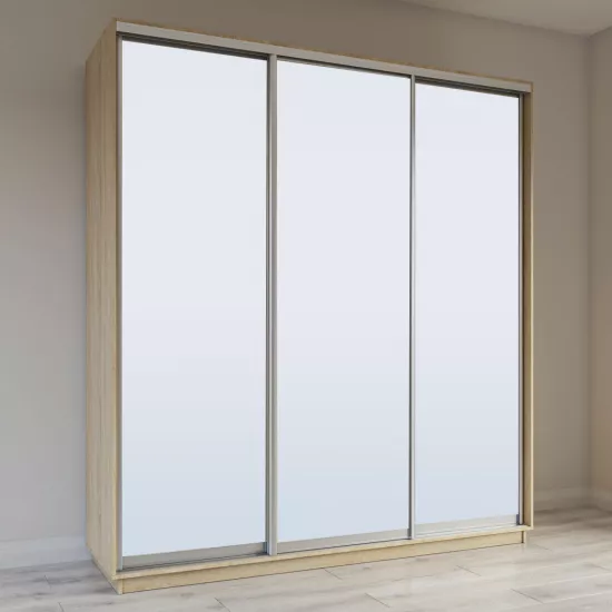 Dulap glisant Garant Standart, 200x240x60 cm, 3 oglinzi, Sonoma Oak