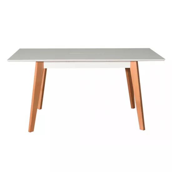 Masă pentru bucătărie Pavlyk Milano New 120(+40)x80cm, White/Natural