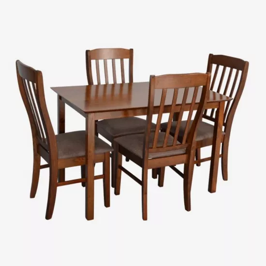 Набор мебели Eva GLORIA Burnish oak + 4 Wenyi Burnish oak/Ekea12 Dark Brown