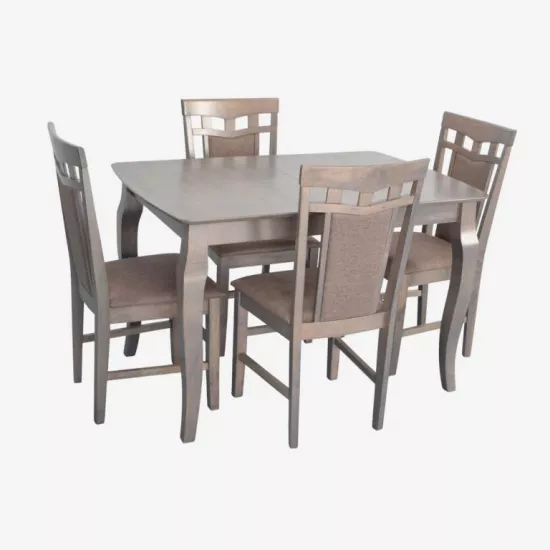 Set de mobilă Eva HV-29V Antique Grey + 4 Deepa R Antique Grey/Ekea12 Dark Brown