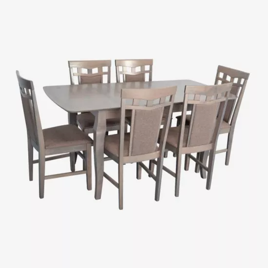 Set de mobilă Eva HV-29V Antique Grey + 6 Deepa R Antique Grey/Ekea12 Dark Brown