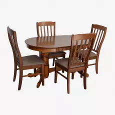 Набор мебели Eva HV-31N Burnish oak + 4 Wenyi Burnish oak/Ekea12 Dark Brown