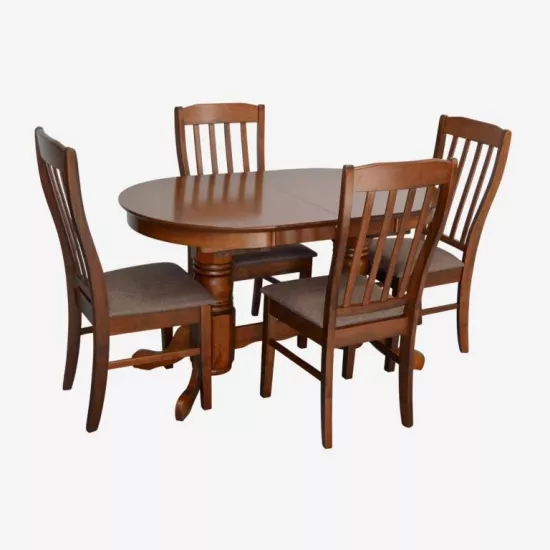 Набор мебели Eva HV-31N Burnish oak + 4 Wenyi Burnish oak/Ekea12 Dark Brown