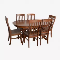 Набор мебели Eva HV-33V Burnish oak + 6 Wenyi Burnish oak/Ekea12 Dark Brown