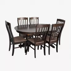 Set de mobilă Eva HV-33V Chocolate + 6 Wenyi Chocolate/Ekea12 Dark Brown