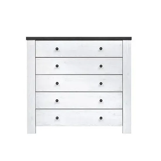 Comodă Yasen Antverpen II 5S, 100x40x100 cm, Ясень Снежный/Дуб Мореный