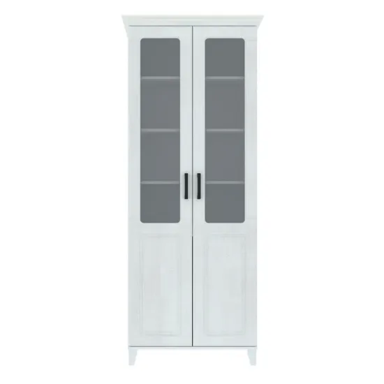 Penal-vitrina Yasen Nordic 2Д2ДС (800 cm), alb/alb structurat