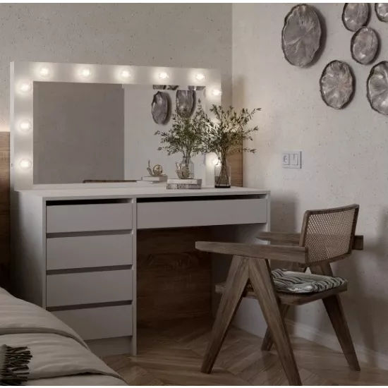 Masă toaletă Yasen BIU5S fatada MDF, Nymphea Alb